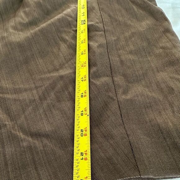MaxMara Women wool silk blend Brown Skirt front pleated wrap sz2 - Picture 5 of 7